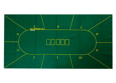 Сукно для покера с боксами 180×90 см уплотнённое Сукно плотное с боксами на 10 игроков. Подходит к любому набору на 500 фишек.