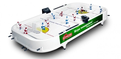 Настольный хоккей «Юниор» с электронным таблом ДхШхВ: 96 x 55 x 16 смИгровое поле: 85 х 45,5 смОснова игрового поля литой безопасный пластик