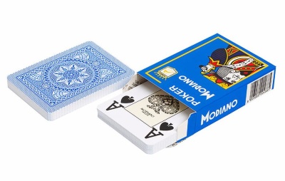 Карты для покера &quot;Modiano Poker&quot; 100% пластик, Италия, голубая 